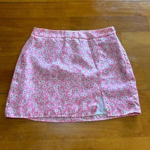Pink floral skirt
